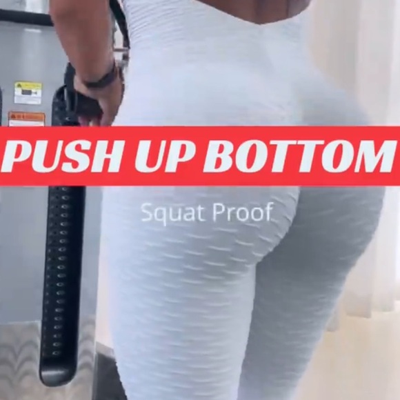 BrunaBody White Honeycomb “tik tok leggings” scrunch butt activewear bodysuit - Picture 2 of 10